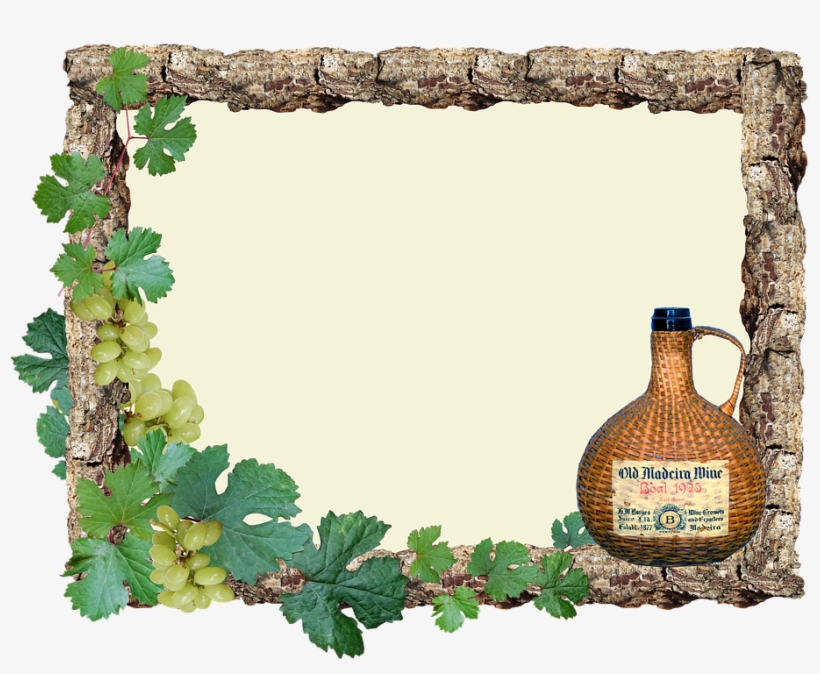 Greeting Card, Grapes, Wine, Frame - Rustic Border, transparent png #2845063