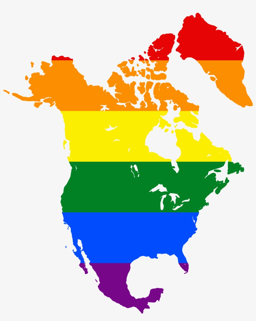 Go To Image - Flag Map Of North America, transparent png #2845555