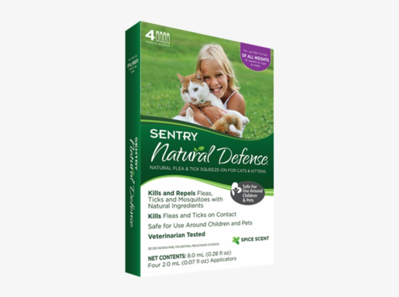Sentry Natural Defense Flea & Tick Cat - Sentry Natural Defense Squeeze-on For Cats, transparent png #2845645