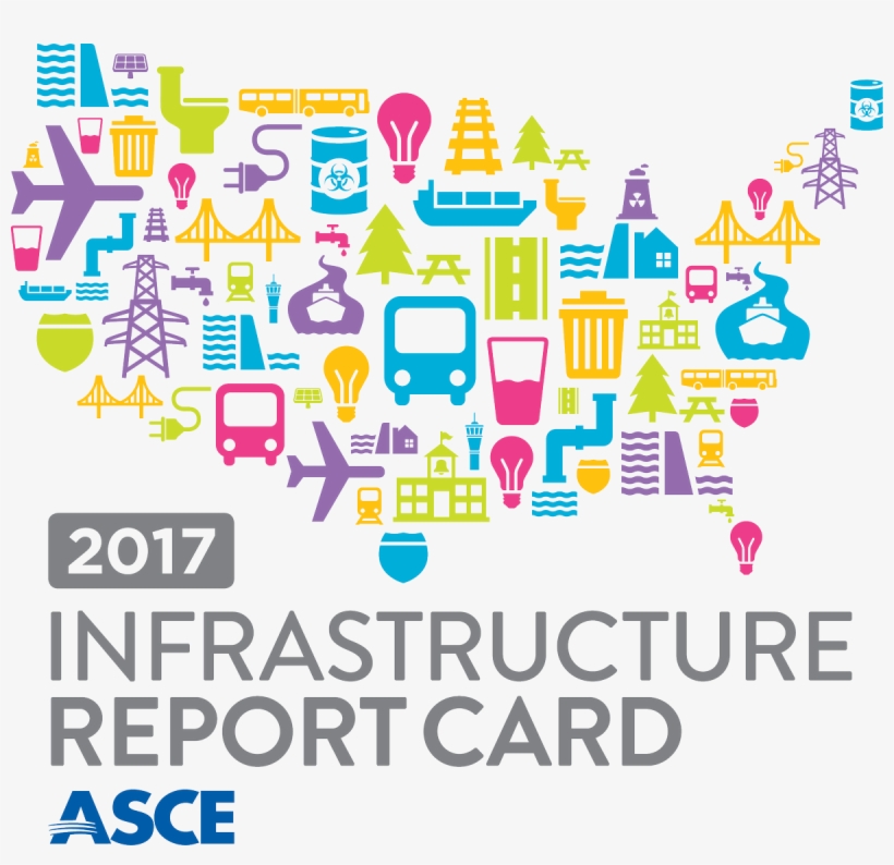 Asce Gov't Relations On Twitter - Asce Infrastructure Report Card 2017, transparent png #2846225