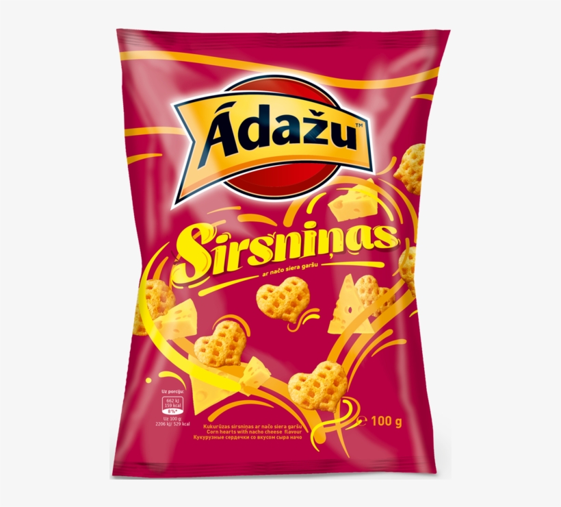Corn Hearts With Nacho Cheese Flavour - Sirsninas Adazu, transparent png #2846419