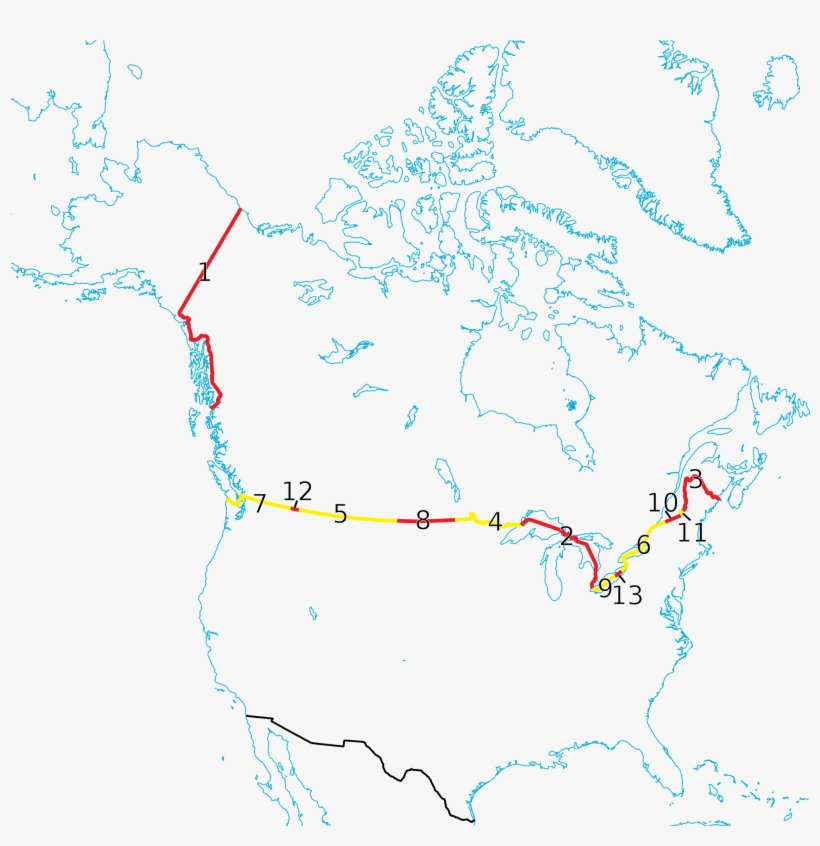 Px Us Canada Border States Svg With Map Of Us - Actual Us Canada Border, transparent png #2846888