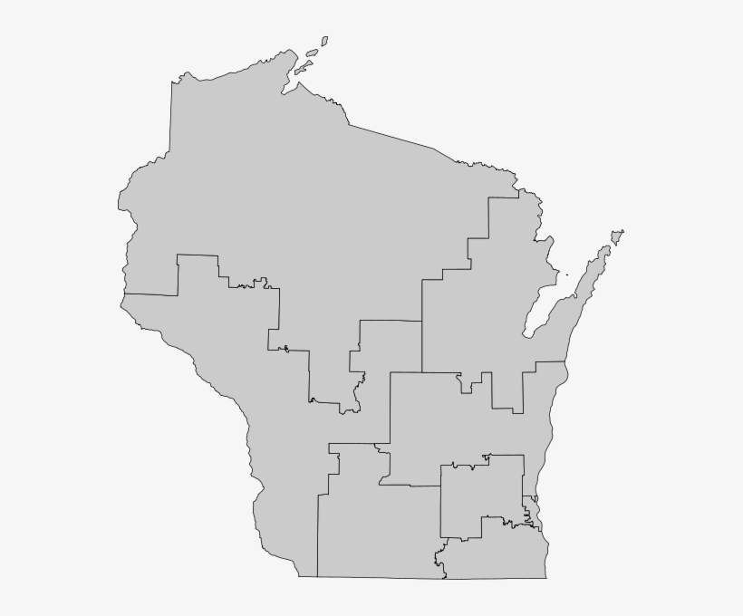 Blank Map Of The U - Map Of Wisconsin, transparent png #2846998