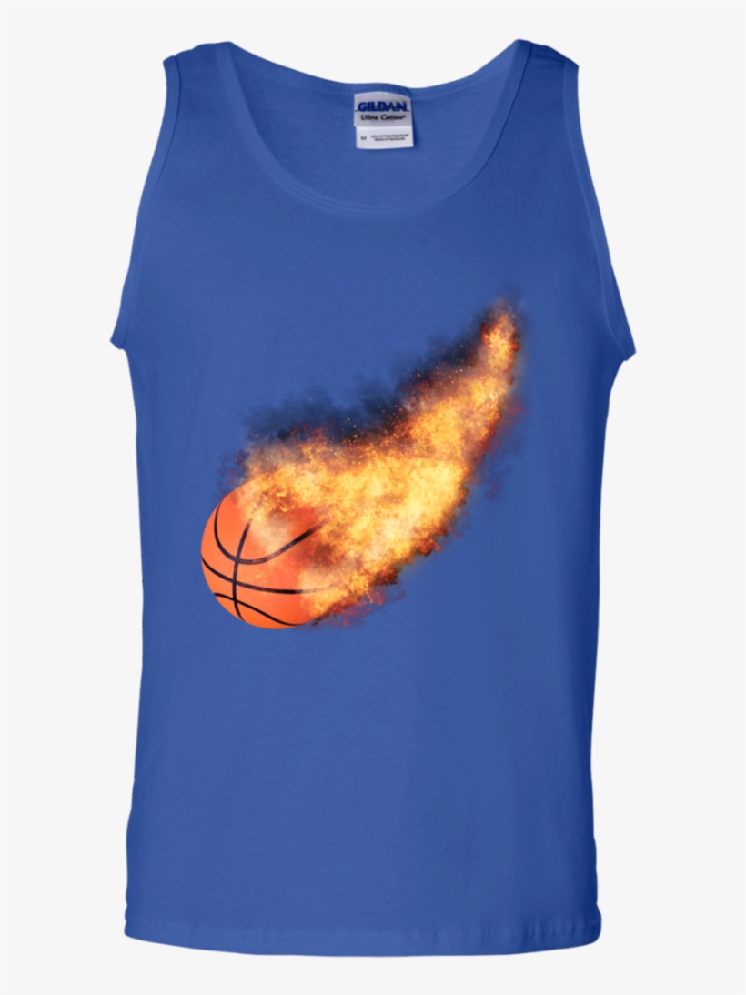 Flaming Basketball - T-shirt, transparent png #2847245
