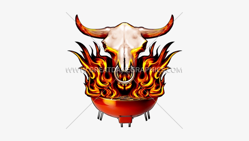 Download Error - Flaming Bull Skull, transparent png #2847311