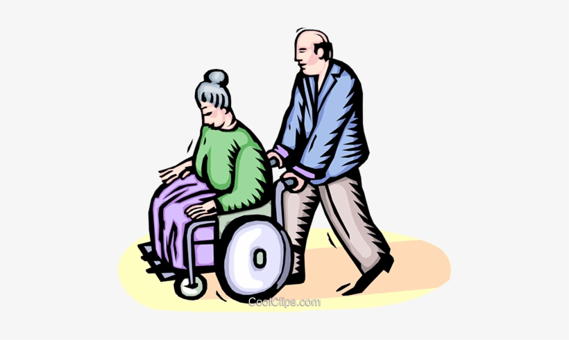 Elderly Woman In A Wheelchair Royalty Free Vector Clip - Idoso Em Cadeira De Rodas, transparent png #2847446
