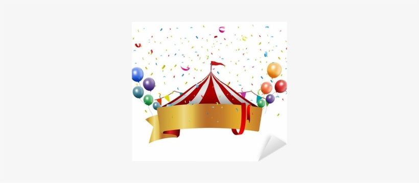 Circus Background With Balloon And Confetti Sticker - Circo Sfondo, transparent png #2847706