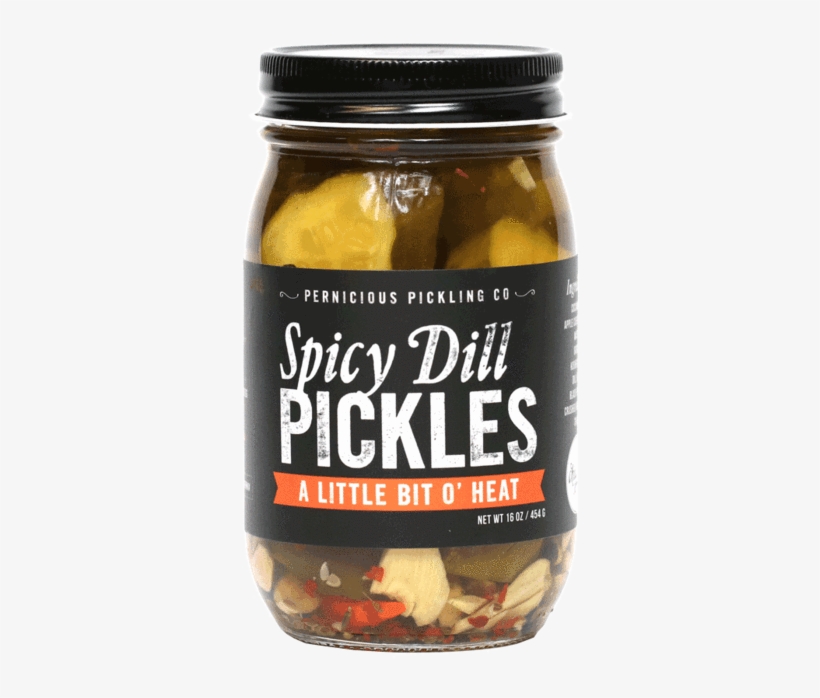 Spicy Dill Pickles, 16oz Jar - Pernicious Pickling Co Pernicious Pickling - Garlic, transparent png #2847710