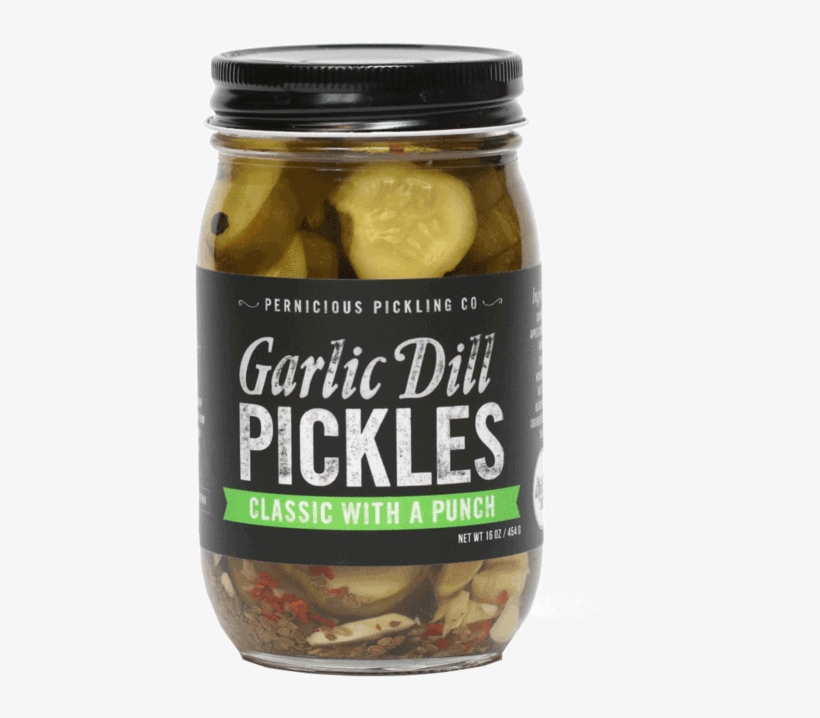 Garlic Dill Pickles, 16oz Jar - Pernicious Pickling Co Pernicious Pickling - Garlic, transparent png #2847715