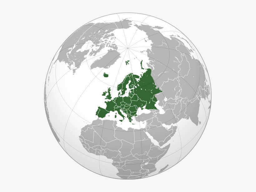 Europe Orthographic Caucasus Urals Boundary - Europe Carte Globe, transparent png #2848279