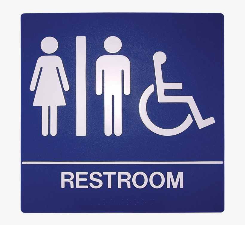 Ada Restroom Signage W/ Braile - Hillman Restroom Signs, transparent png #2848462