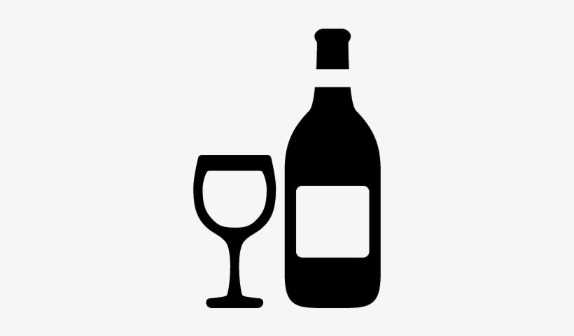 Wine Bottle And Glass Vector - Bottle Of Wine Silhouette, transparent png #2850052