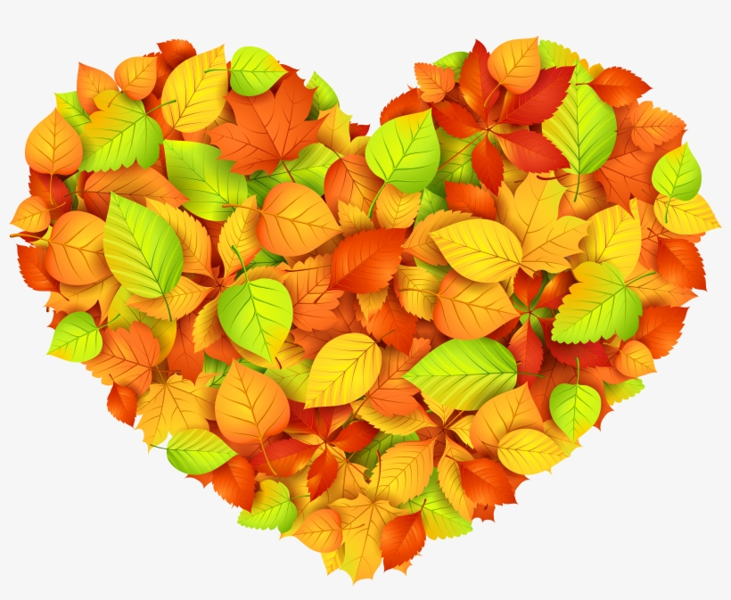 Heart Of Autumn Leaves Decor Transparent Picture - Autumn Heart Clip Art, transparent png #2850650