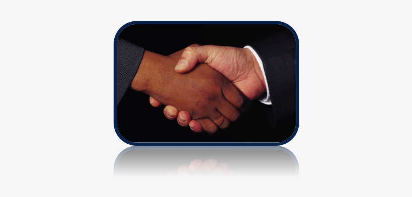 Your Partner In Reaching Proficient Credentialing - Black And White Handshake, transparent png #2851528