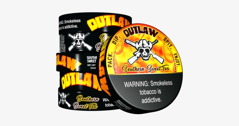 Outlaw Southern Sweet Tea Flavor Dip Tobacco - Outlaw Chew, transparent png #2851910