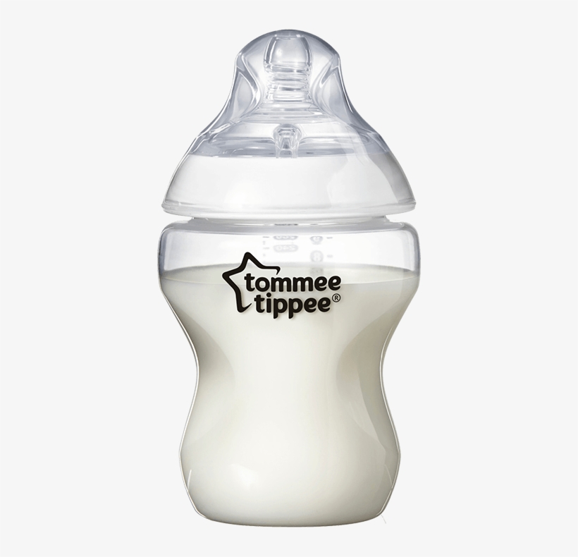 260ml Bottle With Milk And Lid - Tommee Tippee 5 Oz Bottles Blue, transparent png #2852108