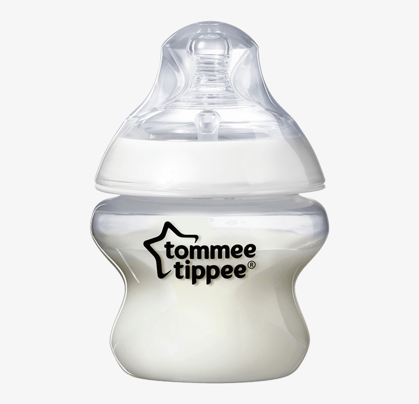 150ml Bottle With Milk And Lid - Tommee Tippee Bottles 150, transparent png #2852278