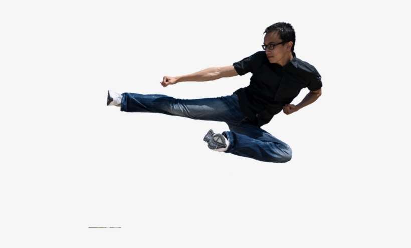 Man Jumping In A Kicking Position - Man Kick Png, transparent png #2853440
