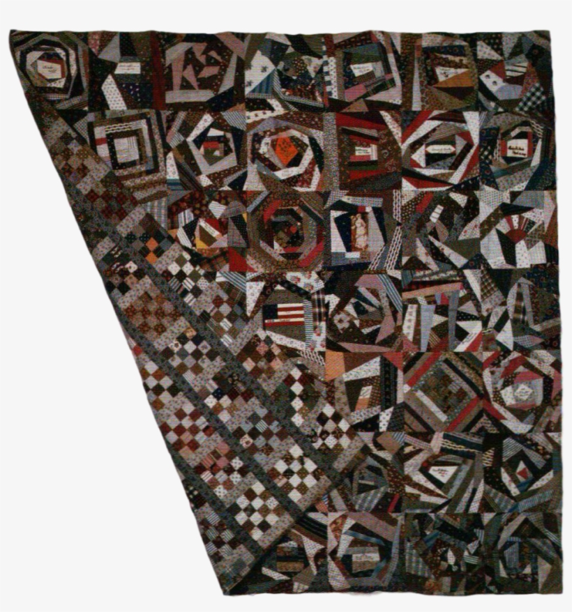 Double-sided Crazy Quilt With Sixteen Patch, 1889, - Crazy Quilting, transparent png #2853637