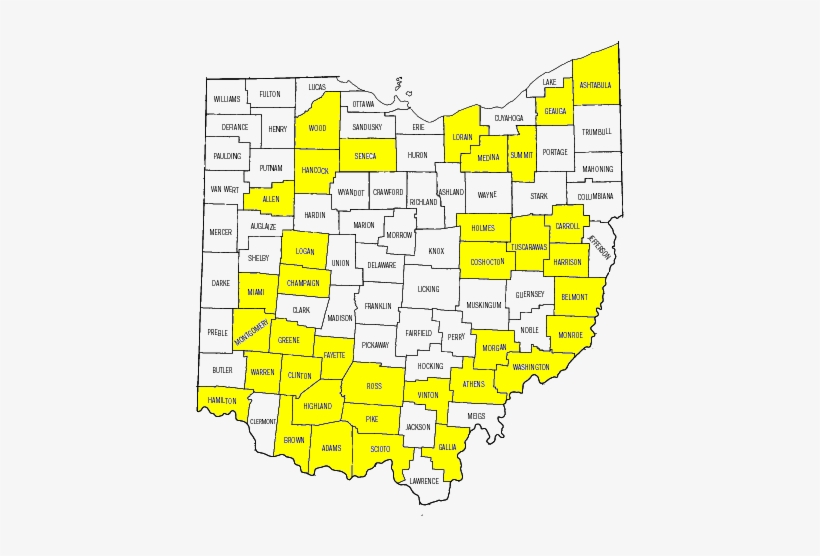Click A County To Visit That Quilt Trail's Website - Ohio Map With Counties, transparent png #2853912