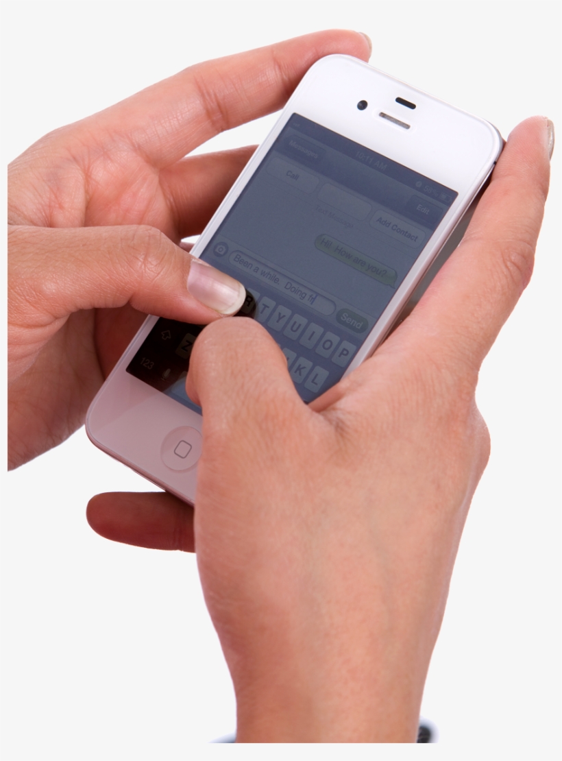 Download Mobile Cell Phone In Hand Png Transparent - Using Phone Png, transparent png #2854650