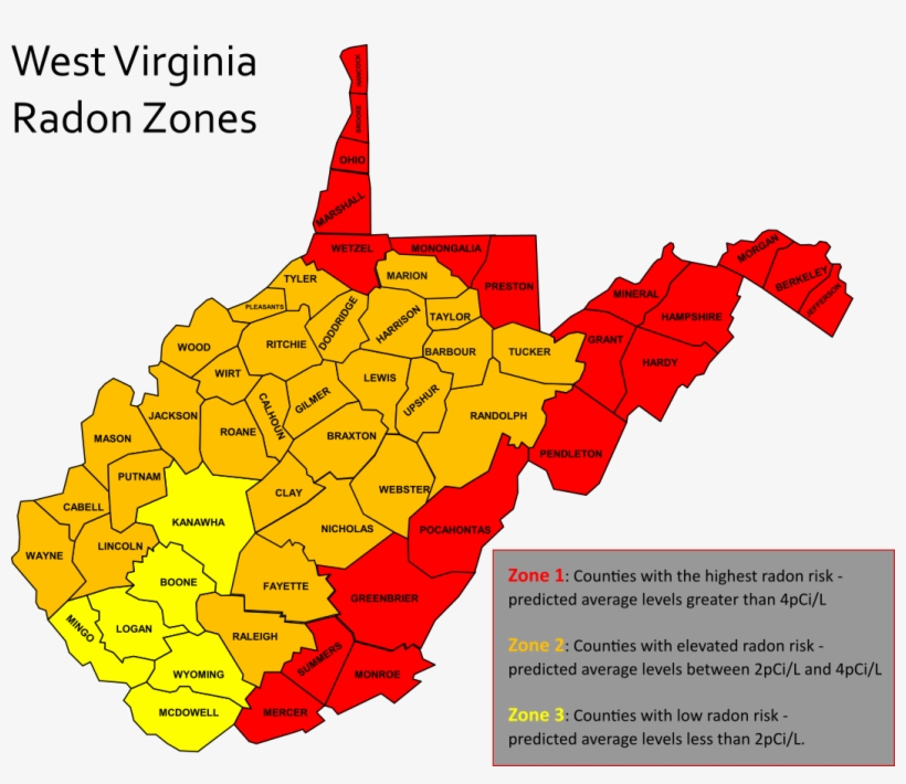 Picture - Radon Zones West Virginia, transparent png #2856300
