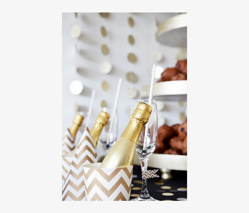 Circle Garland Gold Glitter - Glass Bottle, transparent png #2857280