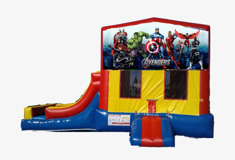 2 Lanes Side Slide Jumper Cartoon The Avengers - Power Rangers, transparent png #2857336