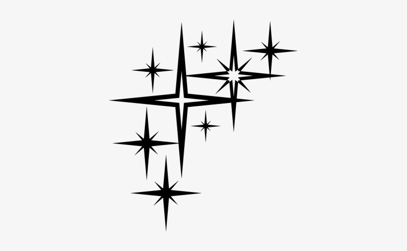 Sparkling Stars Sticker - Stars Sticker Wall Art, Black, transparent png #2857387