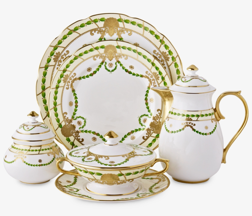 Thomas Goode Green Garland Tableware - Thomas Goode, transparent png #2857614