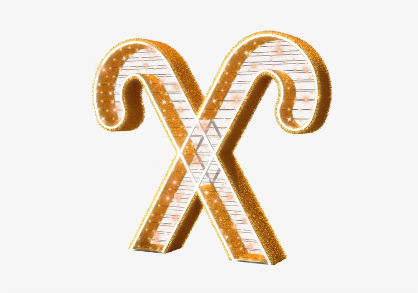 Majestic Candy Cane In Gold Glittering Garland - Foot, transparent png #2857718