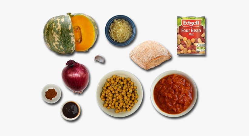 Cheesy Smoked Baked Beans With Pumpkin Ingredients - Edgell, transparent png #2858008