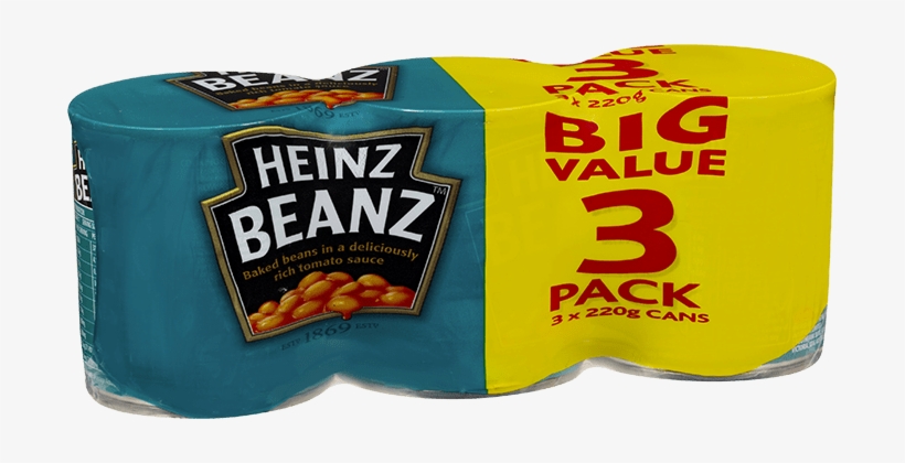 Heinz Baked Beanz In Tomato Sauce 3pk X 220g - Heinz Beans Fridge Pack, transparent png #2858156