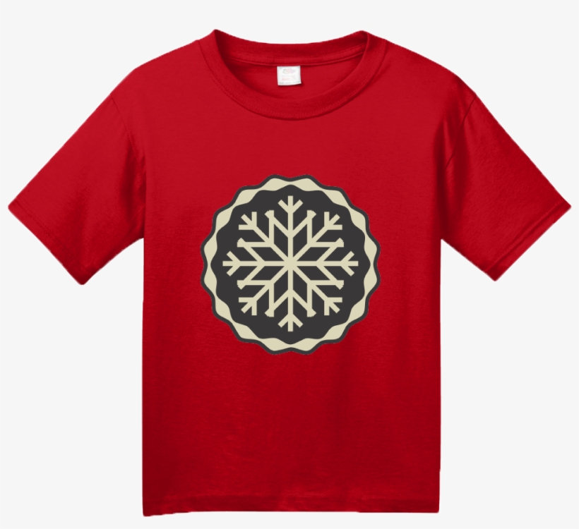 Youth Red Snowflake Icon - T-shirt, transparent png #2859534