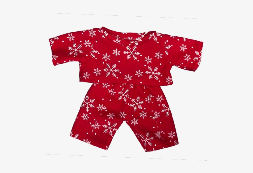 Red Snowflake Pjs 8" - Beary Fun Creations Red Snowflake Flannel Pj's Teddy, transparent png #2859672