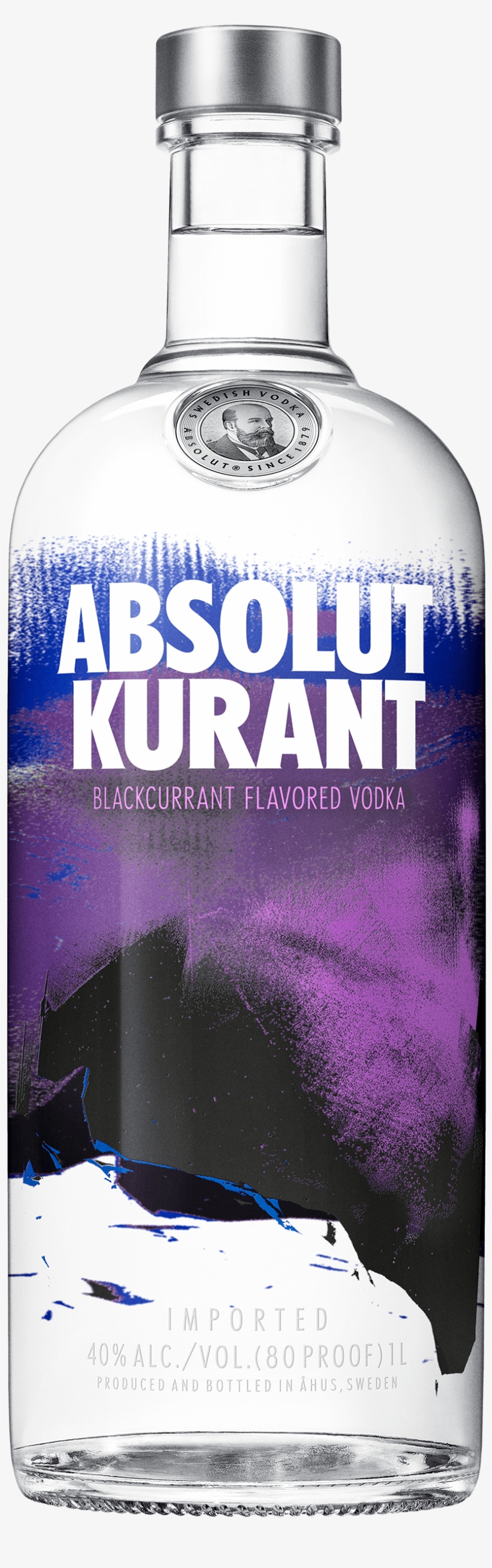 Absolut Kurant 1l - Absolut Vodka - 1 L Bottle, transparent png #2861243