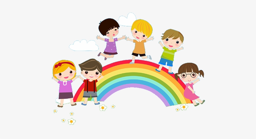 Child Clipart Peace - Child Rainbow Png, transparent png #2861420