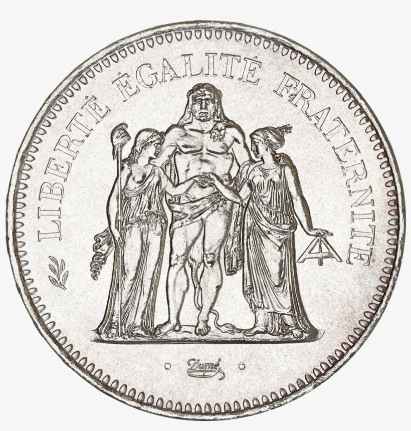 50 Francs Hercule Avers - Piece 50 Francs 1976, transparent png #2862221
