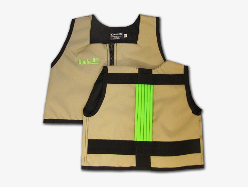 Kacki And Lime Green Kinderlift Vest - Green, transparent png #2862406