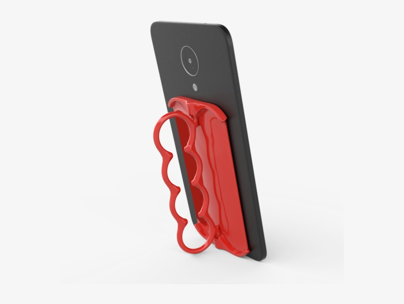 Red 4 Finger Side Open With Phone Trans - Mobile Phone, transparent png #2863252