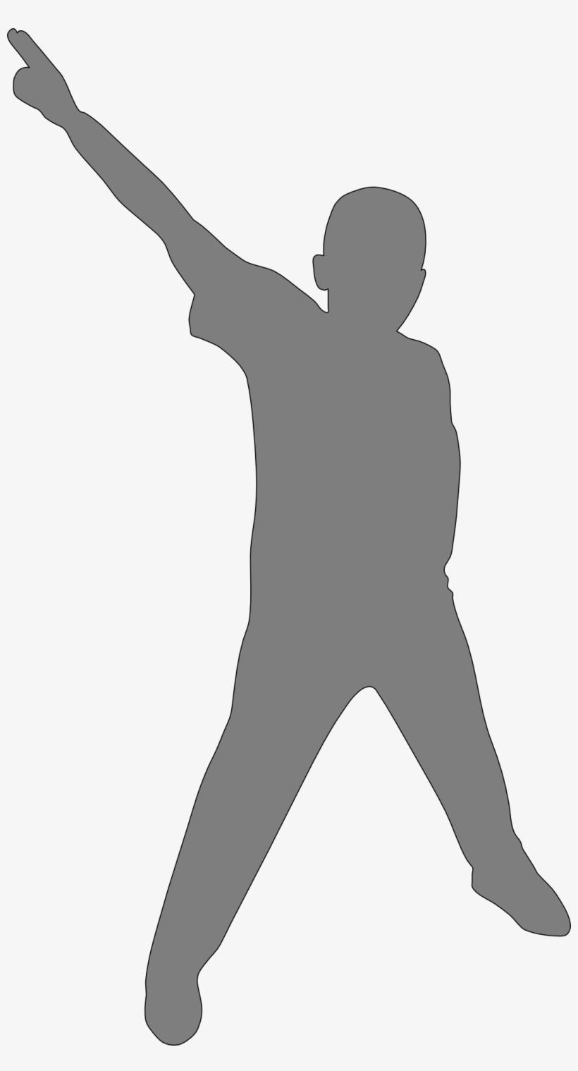 Man Pointing Finger Upward - Black Pointing Silhouette, transparent png #2863604