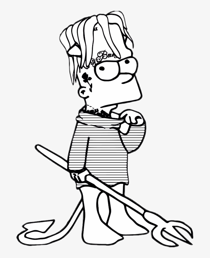 Report Abuse - Lil Peep Hellboy Bart Simpson Art, transparent png #2863756