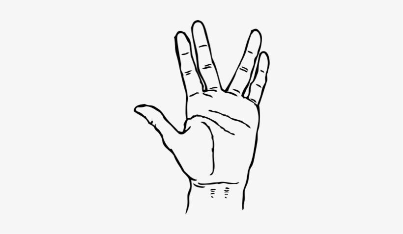 Vulcan Salute Png Free Download - Drawing Of Little Hands, transparent png #2865289