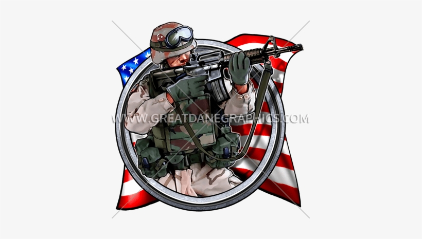 American Soldier - Tirecoverpro American Solider Military With Rifle And, transparent png #2865320