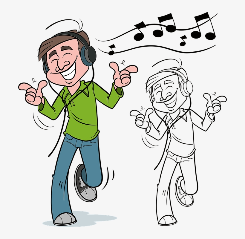 Man, Music, Dancing, Dance, People, Male, Person - Man Listening To Music Clipart, transparent png #2867755