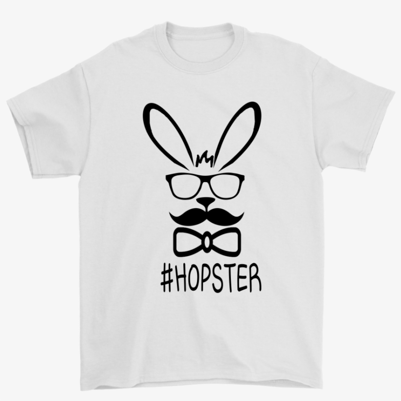 Cute Hopster Rabbit With Glasses Hipster Bunny Mustache - Shirt, transparent png #2868161
