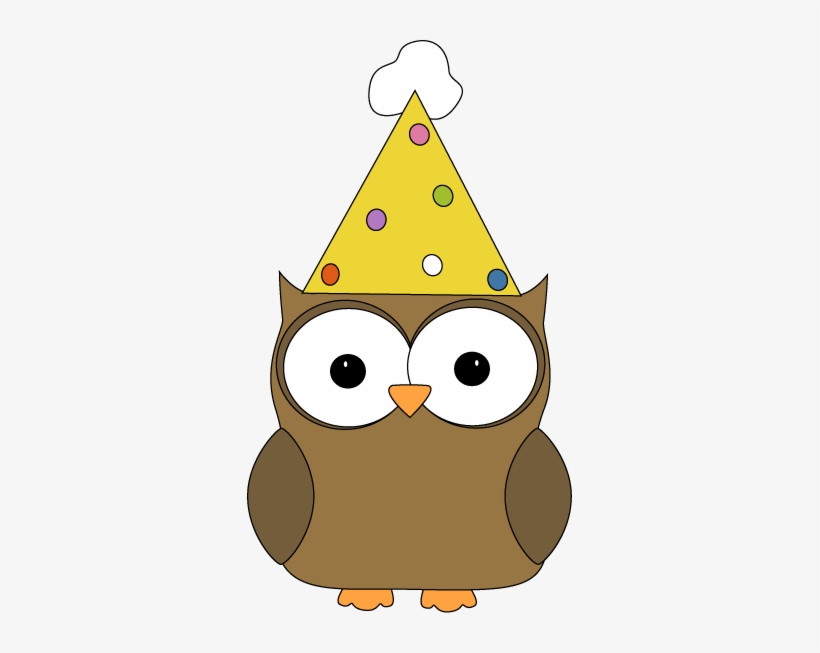 Owl Wearing Party Hat Clip Art - Owl With A Birthday Hat, transparent png #2868442