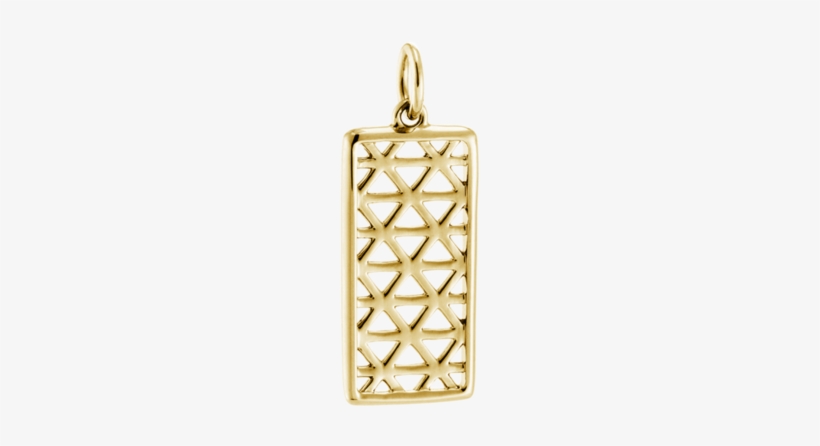 Kirstin Ash Filigree Rectangle Charm - Gold, transparent png #2869802