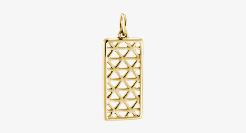 Kirstin Ash Filigree Rectangle Charm - Gold, transparent png #2869802