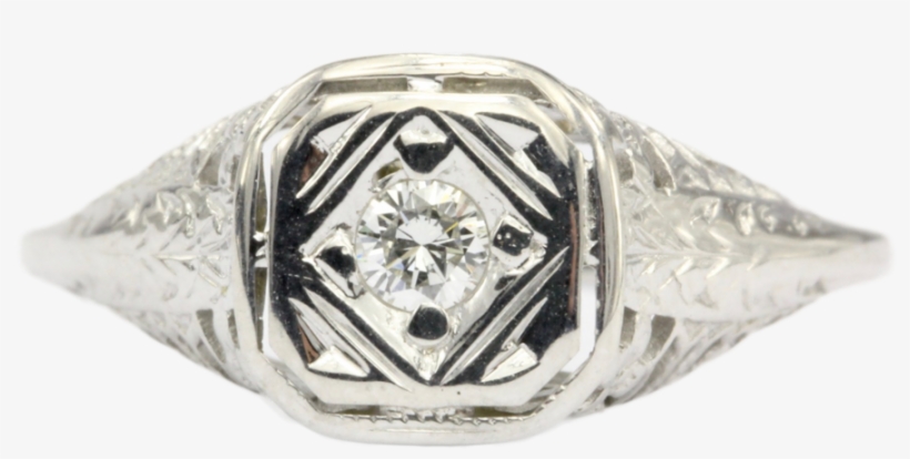 14k White Gold Filigree Ring D1891, transparent png #2869849